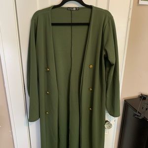 Military Green Long Trench Duster